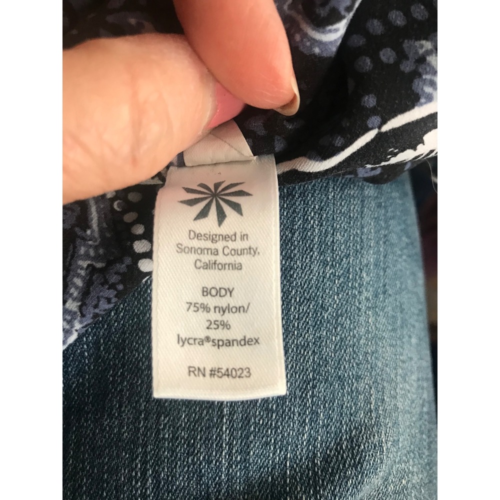 Athleta‎ Floral Patchwork High Rise Leggings Navy Burgundy Mixed Print Medium - Picture 5 of 7